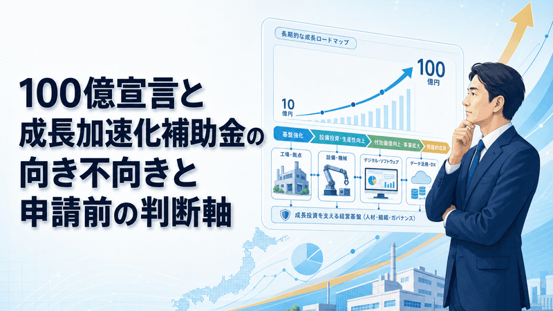 100億宣言と成長加速化補助金の向き不向きと申請前の判断軸